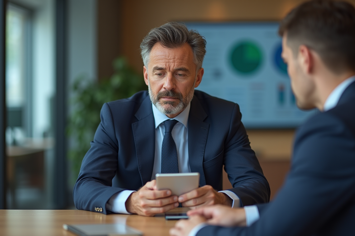 Homme en costume intelligent dans un bureau moderne