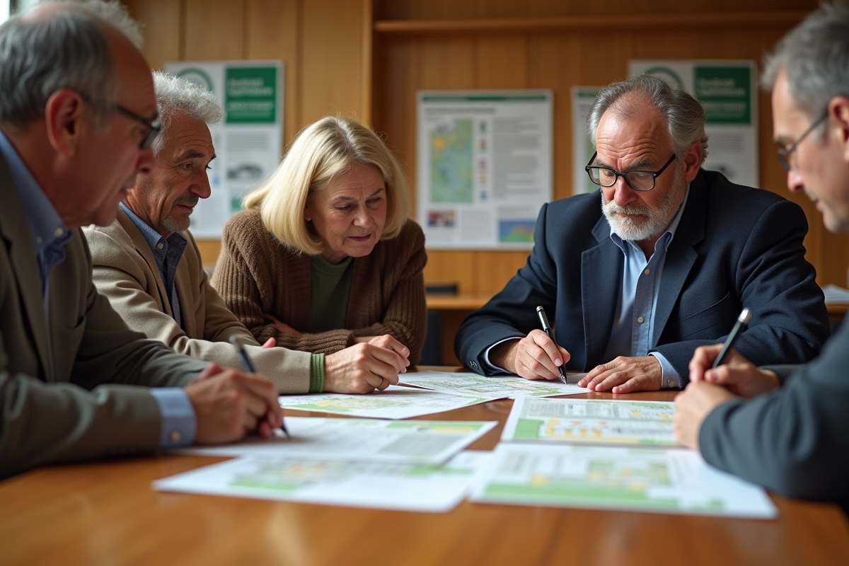Groupe de citoyens discutant autour d