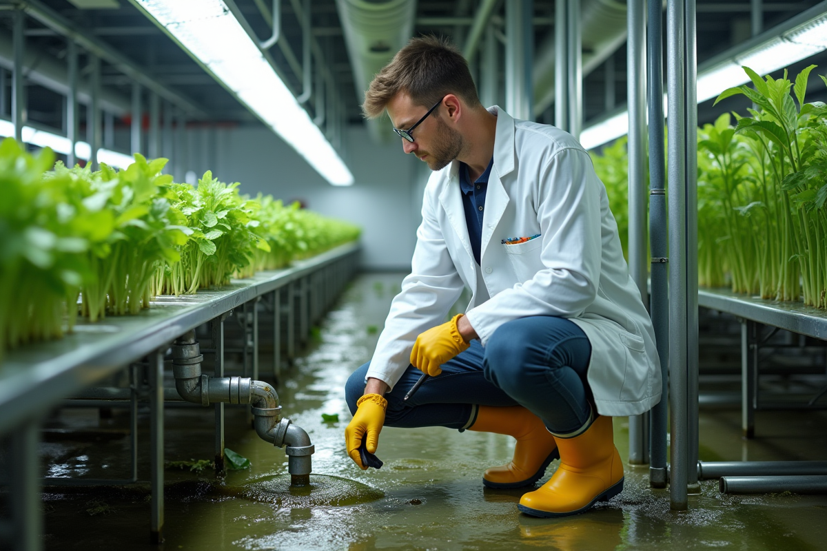 Jeune technicien inspectant un système d